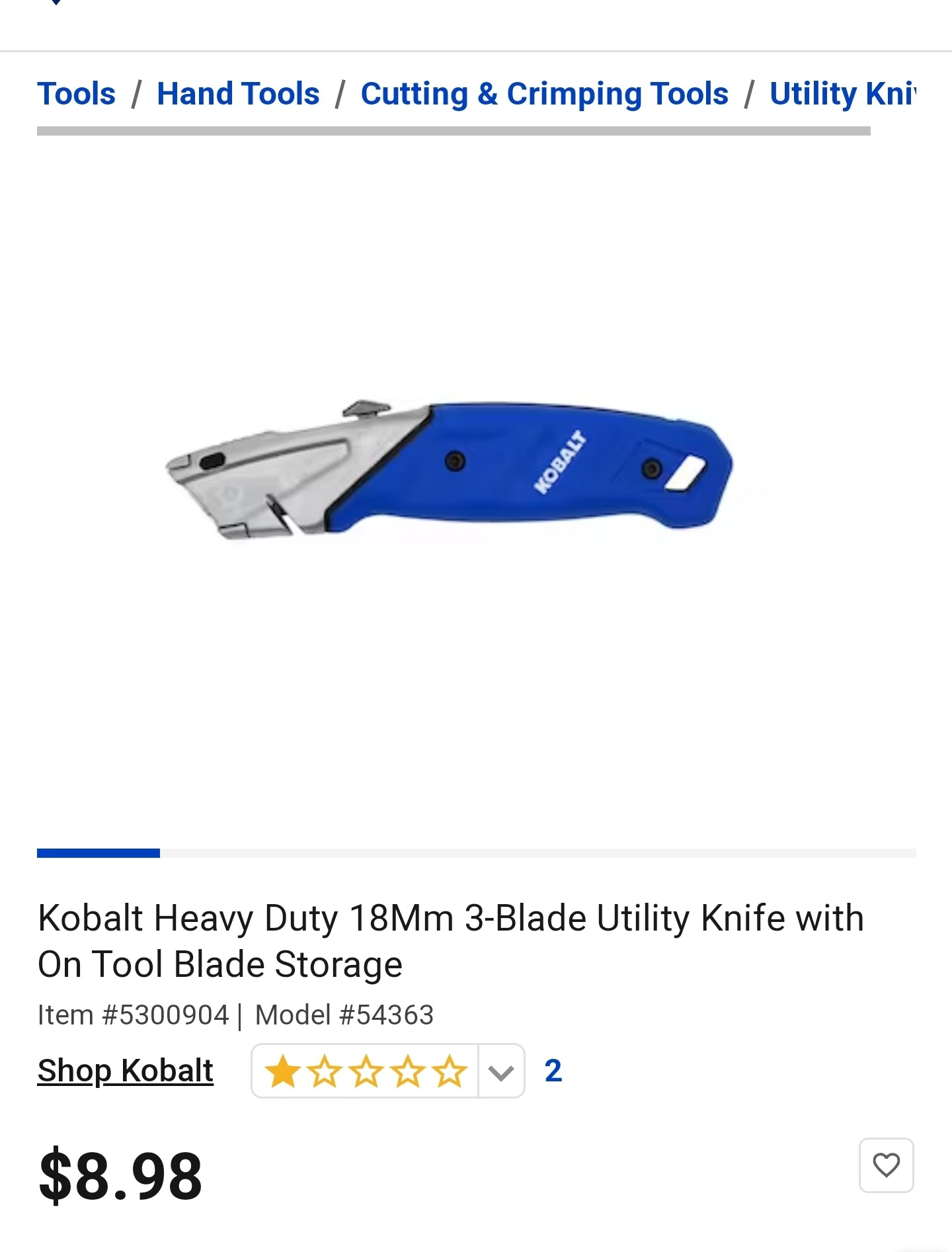 Kobalt Utility Knife