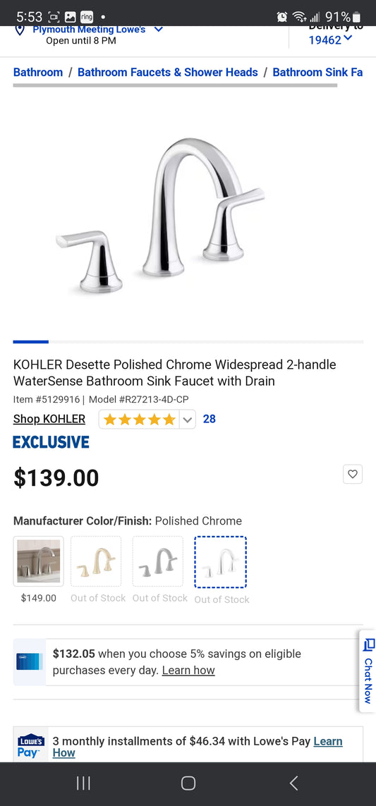 Kohler Bathroom Faucet