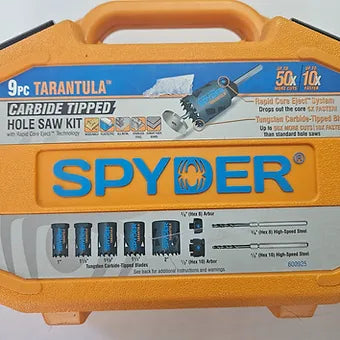 Spyder 9pc Carbide Tipped Hole Saw Kit